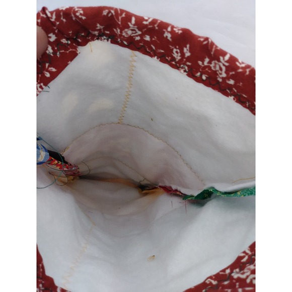 Vintage Handmade Patchwork Christmas Stocking Big Holiday Country Decoration (cb - Picture 8 of 8